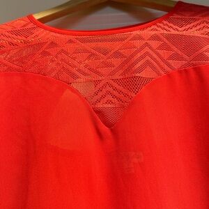 Red Lace Detail Blouse